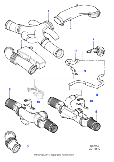 C2Z17820 - Jaguar Air intake tube