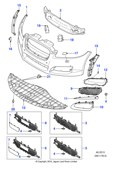 C2Z13210XXX - Jaguar Bumper cover