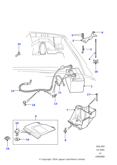 AMR5735 - Land Rover J bolt-fixing battery
