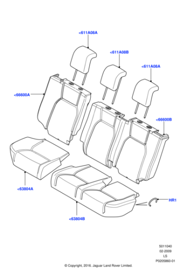 LR055132 - Land Rover Cover - Seat Back