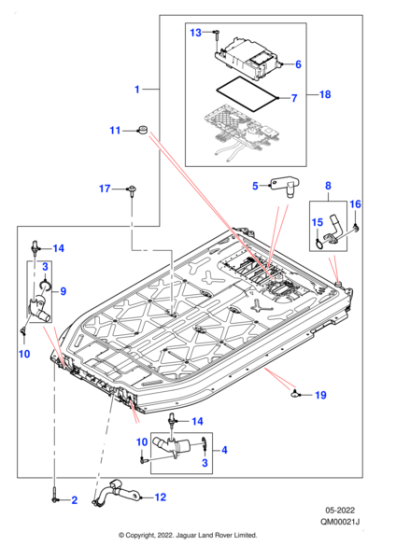 T4K9818 - Jaguar Battery electrical module