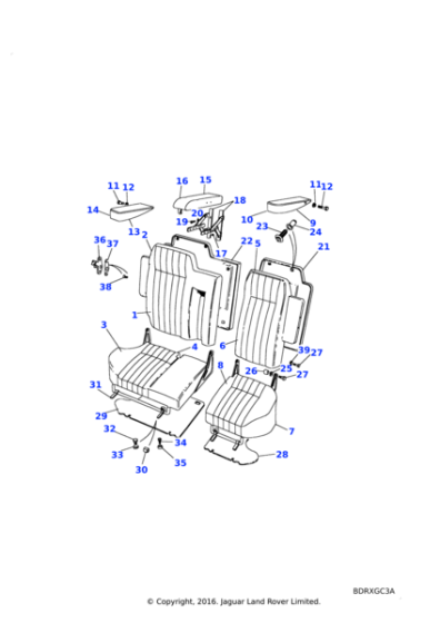 BTR6420AUK - Land Rover Squab-large split rear seat