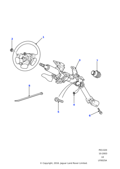 ANR5481RBD - Land Rover Wheel assembly-steering airbag