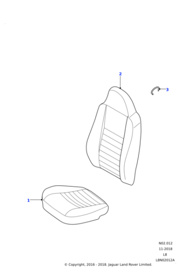 LR065204 - Land Rover Cover - Front Seat Cushion