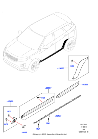 LR137676 - Land Rover Moulding - Door Outside