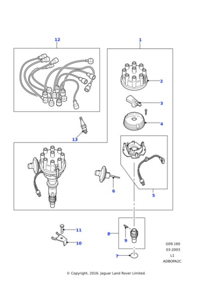 RTC3198 - Land Rover Plate-mounting distributor