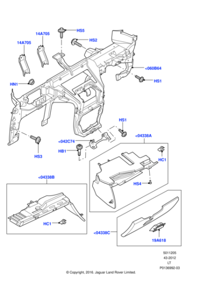 LR016782 - Land Rover Panel - Instrument - Lower