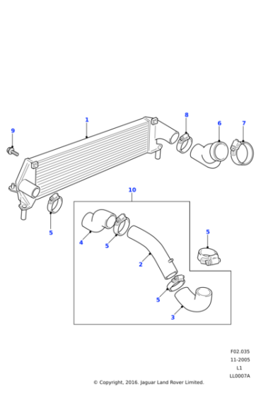 ESR4640 - Land Rover Hose-intercooler to inlet manifold air