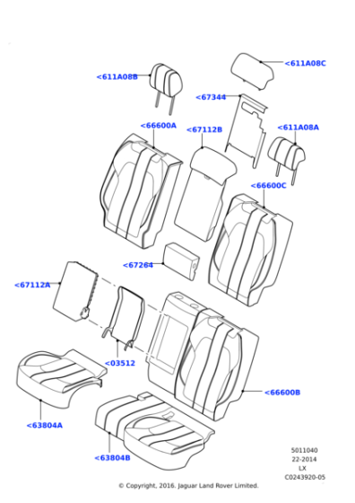 LR042409 - Land Rover Cover - Seat Back