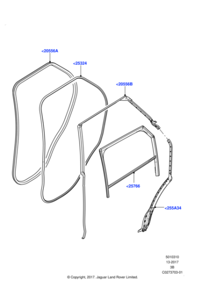 LR136826 - Land Rover Weatherstrip - Door Belt