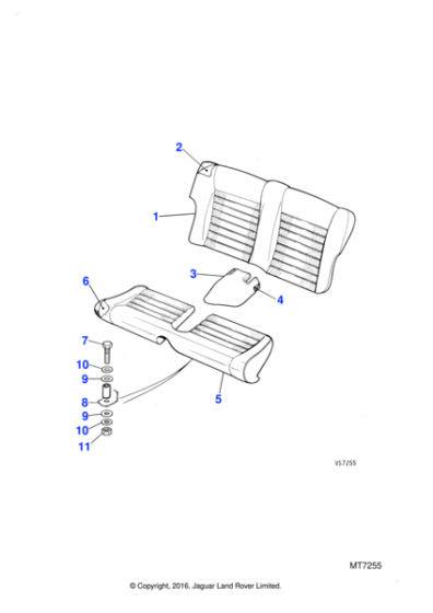 BCC7001AE - Jaguar Squab cover