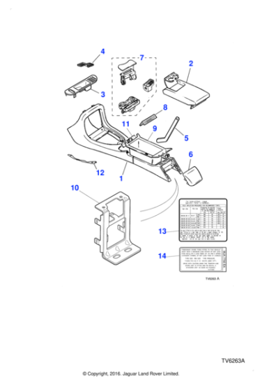 GJD7670BAAGD - Jaguar Console lid