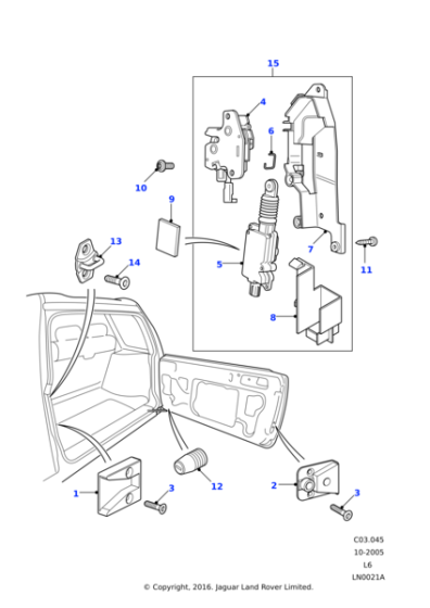 ALR8702 - Land Rover Latch actuator-rear end door
