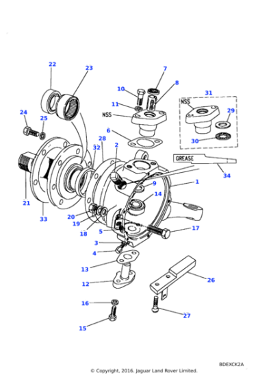 WE110001L - Land Rover Washer-starlock