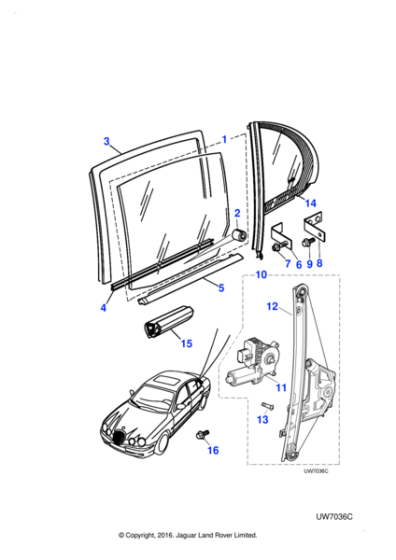 XR851827 - Jaguar Glass run channel