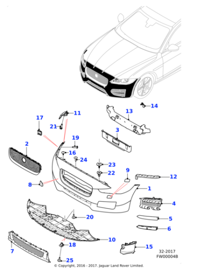 T2H26058 - Jaguar Radiator grille