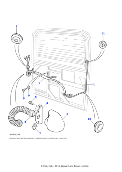 AMR3677 - Land Rover Harness-rear end door