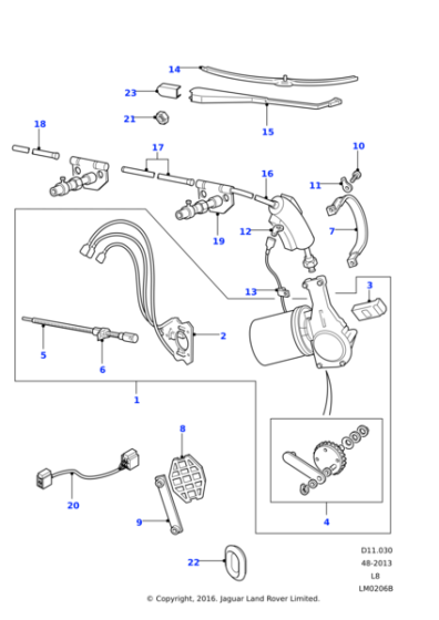 LR041307 - Land Rover Motor-windscreen wiper