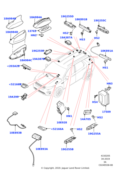 LR114132 - Land Rover Splitter - Navigation FM Antenna