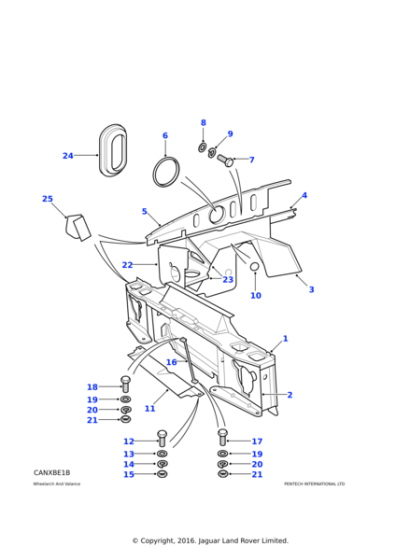 ALR6272 - Land Rover Bulkhead front assembly