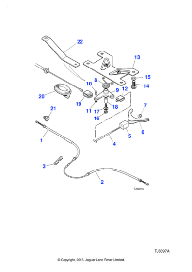 MNA2742AA - Jaguar Handbrake cable