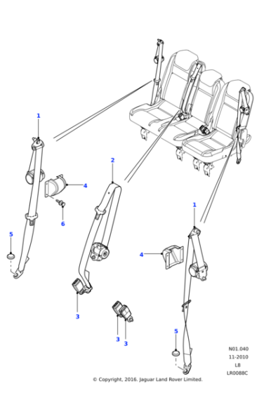 EVL501610PMA - Land Rover Belt