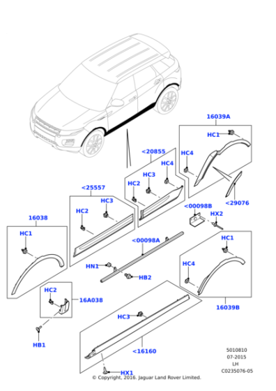 LR066506 - Land Rover Moulding