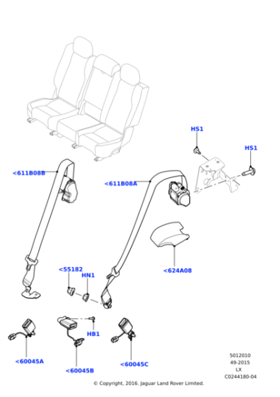 LR056357 - Land Rover Buckle - Seat Belt