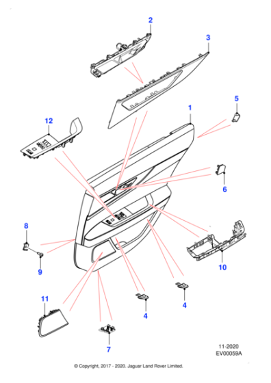 T4N28863PVJ - Jaguar Door moulding