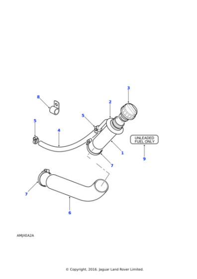 ESR2681 - Land Rover Hose-filler fuel filler
