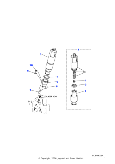 AEU2098L - Land Rover Injector & sensor assembly-diesel