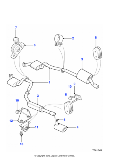 NJE6760AA - Jaguar Intermediate exhaust silencer