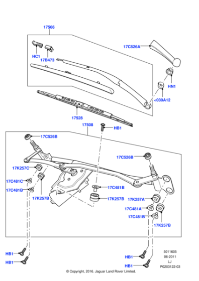 LR015244 - Land Rover Arm And Pivot Shaft