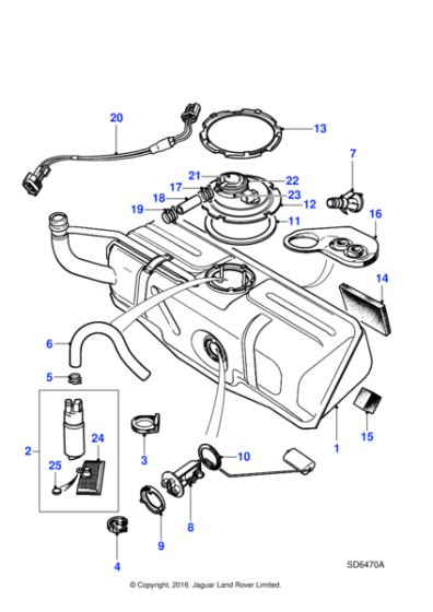 NNC5908CG - Jaguar Fuel tank