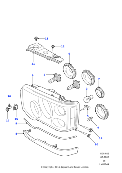 XBC501460 - Land Rover Headlamp And Flasher