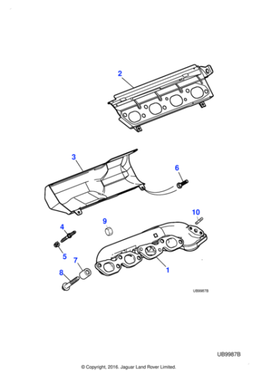 AJ82714 - Jaguar Exhaust manifold heatshield