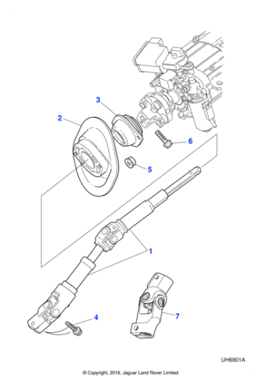 C2C40105 - Jaguar Steering column shaft/swing link