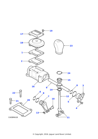 AWR2983PMA - Land Rover Knob assembly-transfer box change