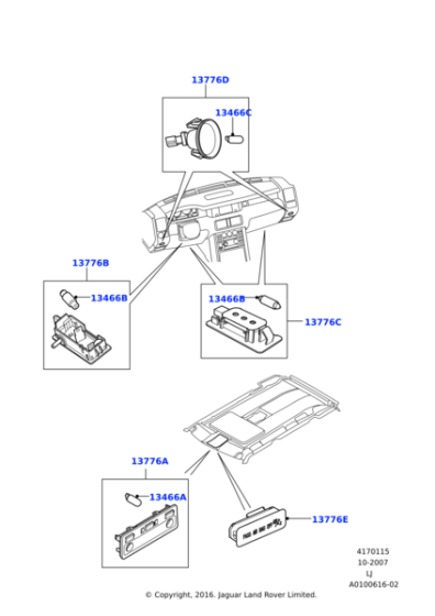 EDH500030 - Land Rover Lamp - Interior