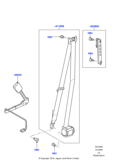 LR020241 - Land Rover Seat Belt