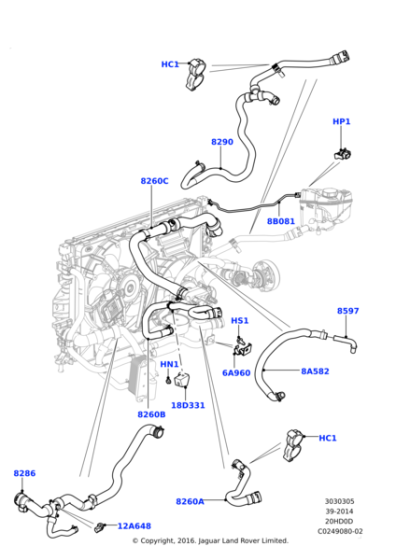 LR060347 - Land Rover Hose - Overflow