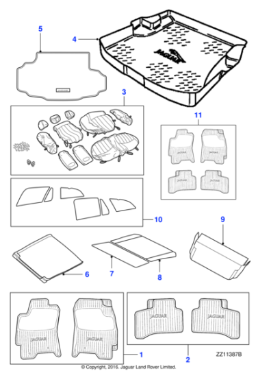 C2Z25387 - Jaguar Rubber mats