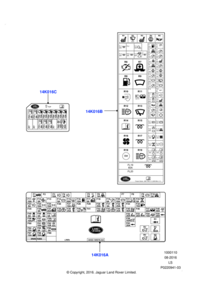LR069055 - Land Rover Label - Fuse Identification