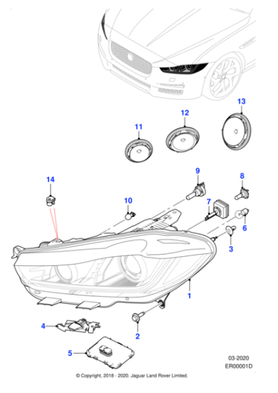 T4N13846 - Jaguar Headlamp