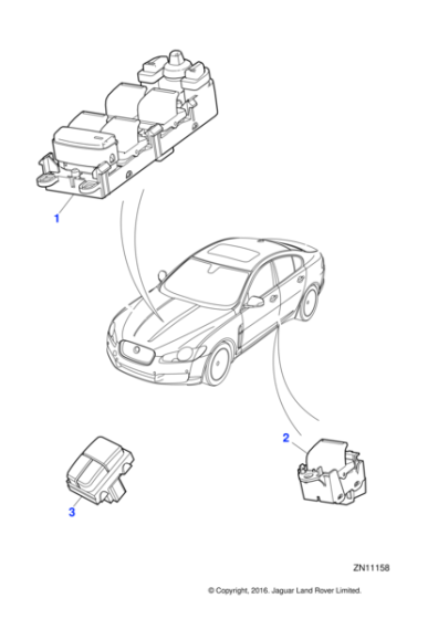 C2D1739 - Jaguar Driver's door switchpack