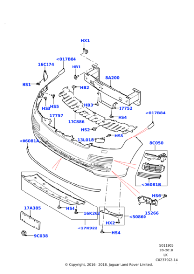 LR052105 - Land Rover Bumper