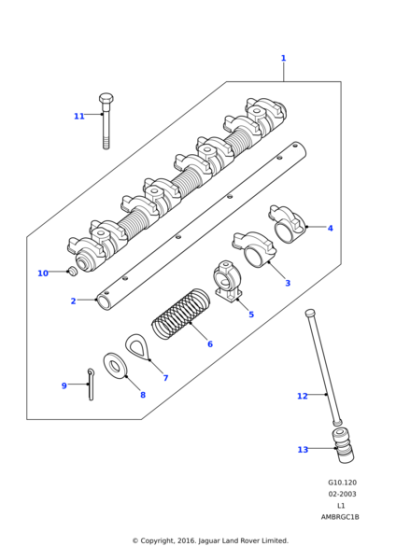 611660 - Land Rover Shaft assembly-rocker