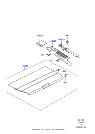 LR032549 - Land Rover Panel - Rear Package Tray Trim