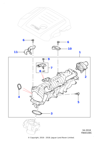 AJ813415 - Jaguar Inlet manifold