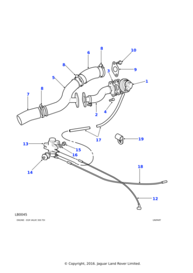WAV100330 - Land Rover Valve-exhaust gas recirculation engine exhaust